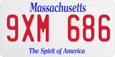 MA license plate 9XM686