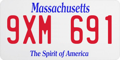 MA license plate 9XM691