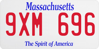 MA license plate 9XM696