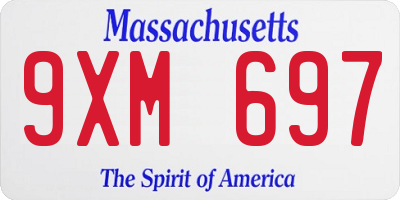MA license plate 9XM697