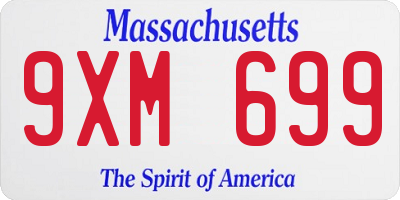 MA license plate 9XM699