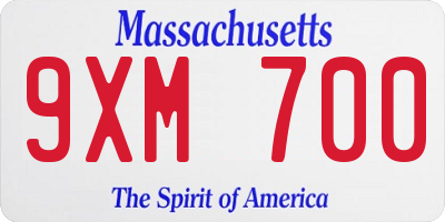 MA license plate 9XM700