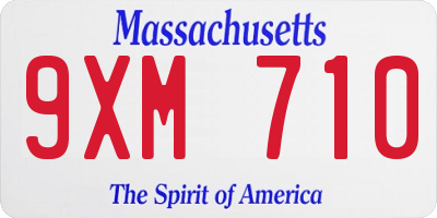 MA license plate 9XM710
