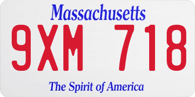 MA license plate 9XM718