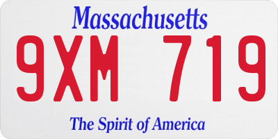 MA license plate 9XM719