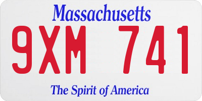 MA license plate 9XM741