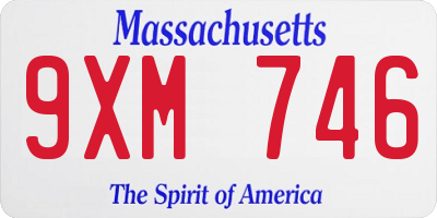 MA license plate 9XM746