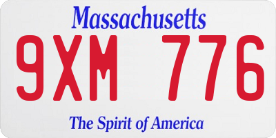 MA license plate 9XM776
