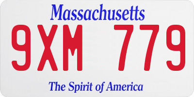 MA license plate 9XM779