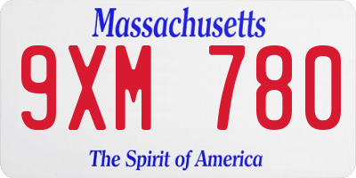 MA license plate 9XM780