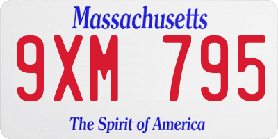 MA license plate 9XM795