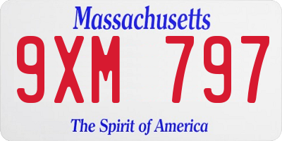 MA license plate 9XM797
