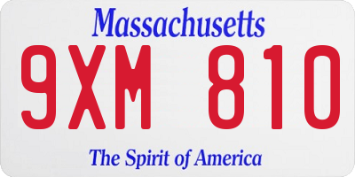 MA license plate 9XM810