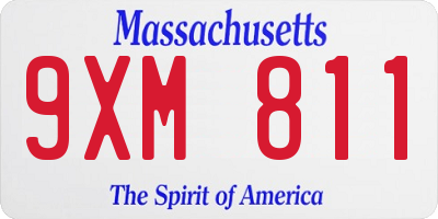 MA license plate 9XM811