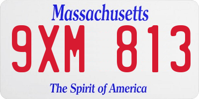 MA license plate 9XM813