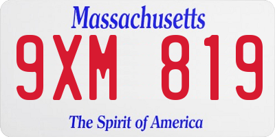 MA license plate 9XM819
