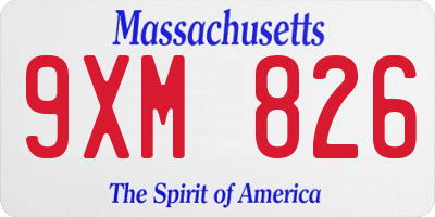 MA license plate 9XM826