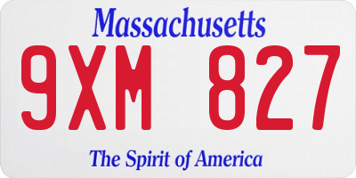 MA license plate 9XM827