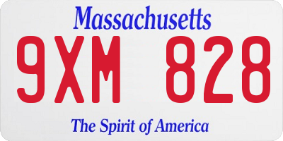 MA license plate 9XM828