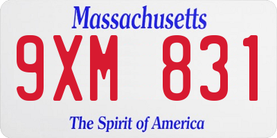 MA license plate 9XM831