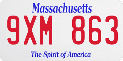 MA license plate 9XM863