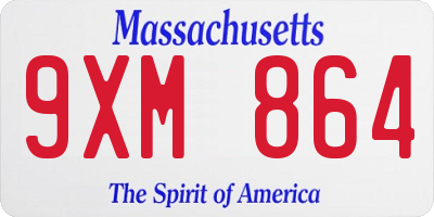 MA license plate 9XM864