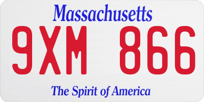 MA license plate 9XM866