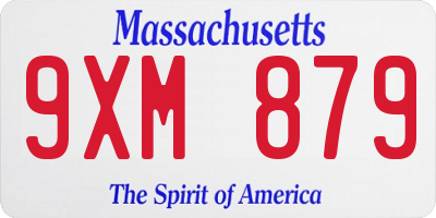 MA license plate 9XM879