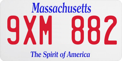 MA license plate 9XM882