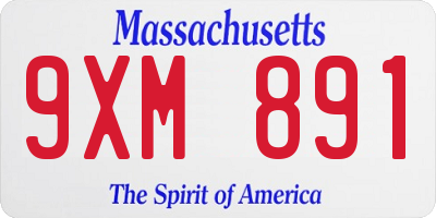 MA license plate 9XM891