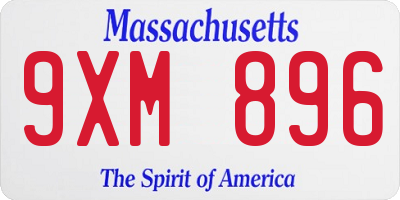 MA license plate 9XM896