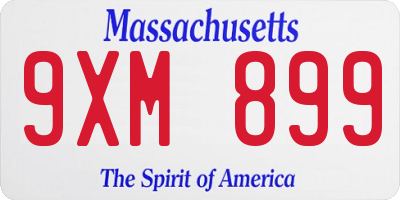 MA license plate 9XM899