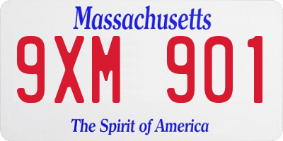 MA license plate 9XM901