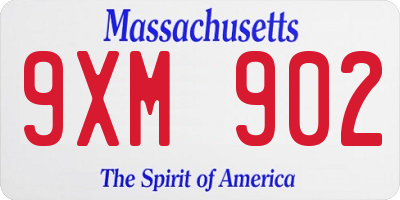 MA license plate 9XM902