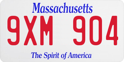 MA license plate 9XM904