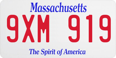 MA license plate 9XM919