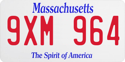 MA license plate 9XM964