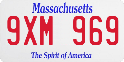 MA license plate 9XM969