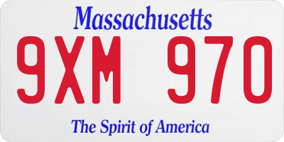 MA license plate 9XM970
