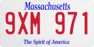 MA license plate 9XM971