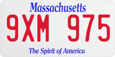 MA license plate 9XM975