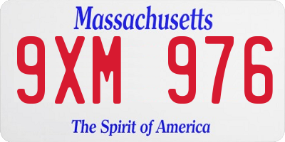 MA license plate 9XM976