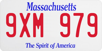 MA license plate 9XM979