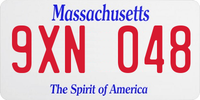 MA license plate 9XN048