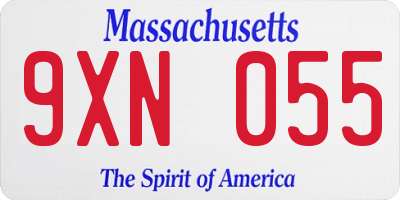 MA license plate 9XN055