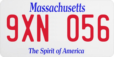 MA license plate 9XN056
