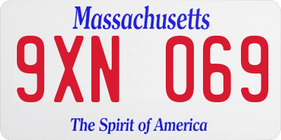 MA license plate 9XN069