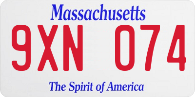 MA license plate 9XN074