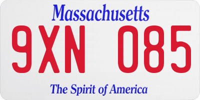 MA license plate 9XN085
