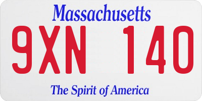 MA license plate 9XN140